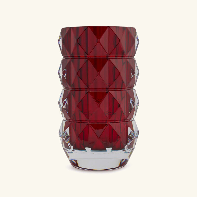 مزهرية لوكسور دائرية صغيرة حمراء large
