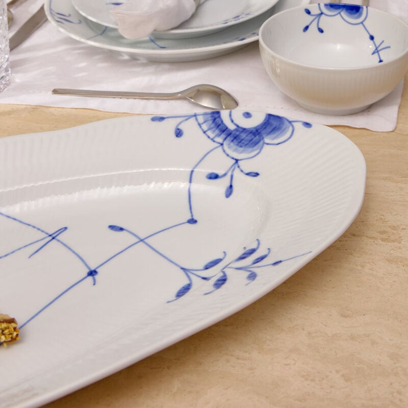 royal copenhagen blue fluted mega serving plate oval white 60 cm