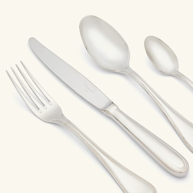 كريستوفل طقم بيرل مؤلف من 48 من الفضيات مع صندوقه الخاص باللون الفضي