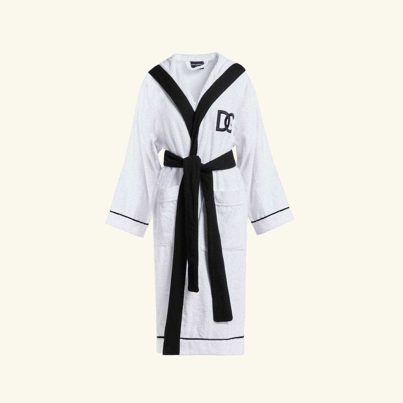 dolce gabbana casa dg logo bath robe large white