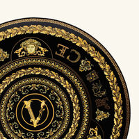 versace virtus gala plate round black 17cm