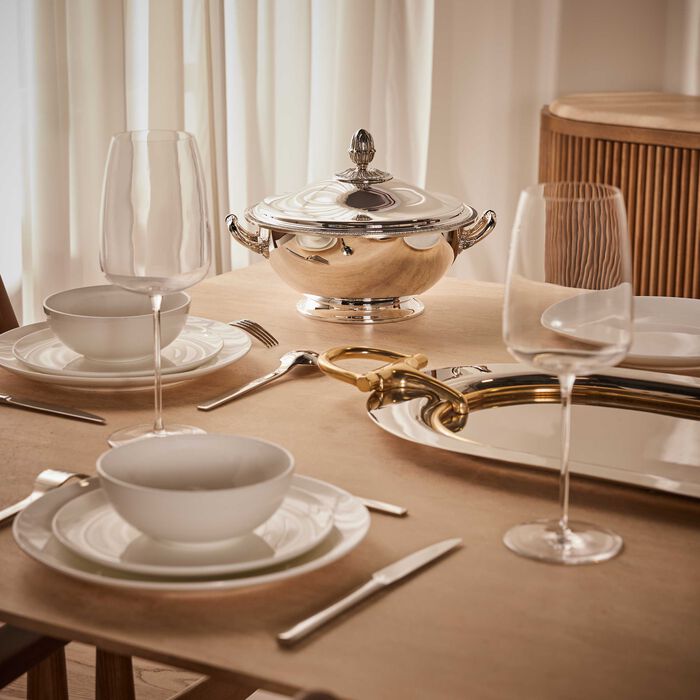 christofle malmaison soup tureen silver plated