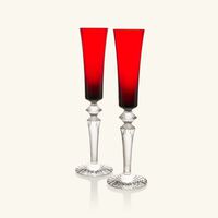 baccarat mille nuits flutissimo champagne glass red set of 2