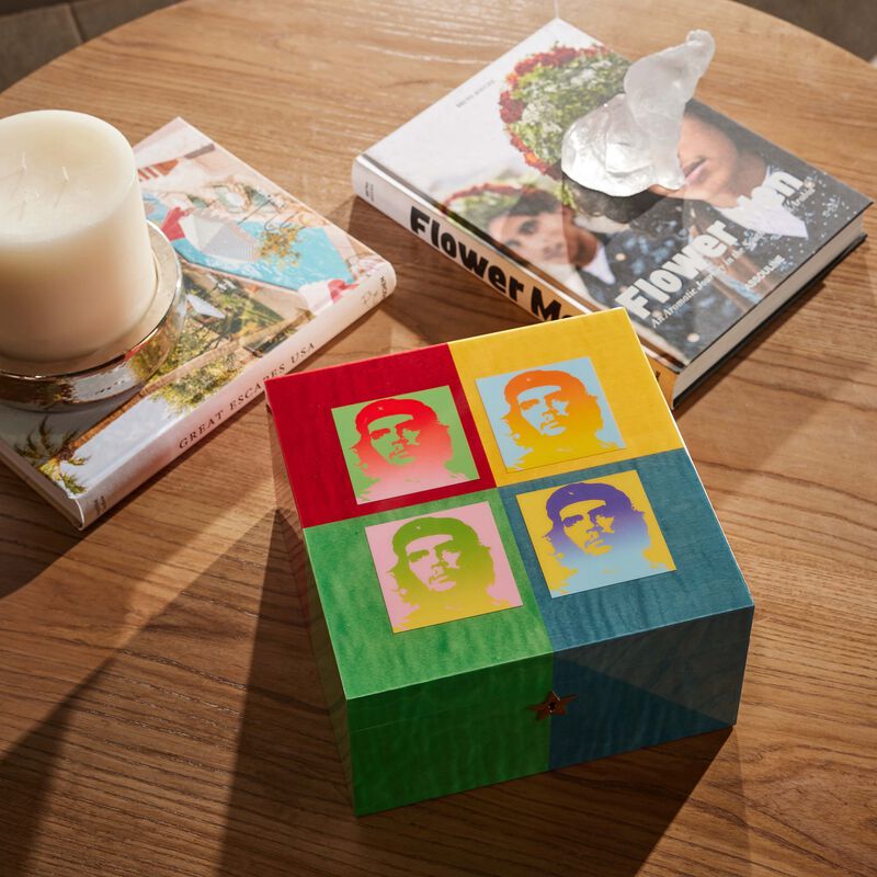 elie bleu che pop art cigar humidor multicolor