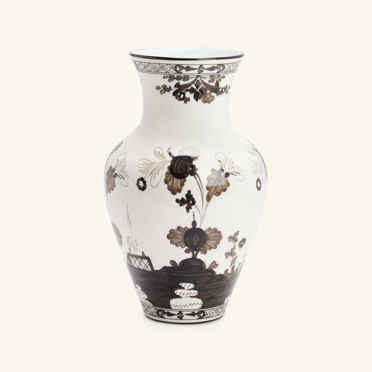 ginori 1735 oriente italiano vase medium grey