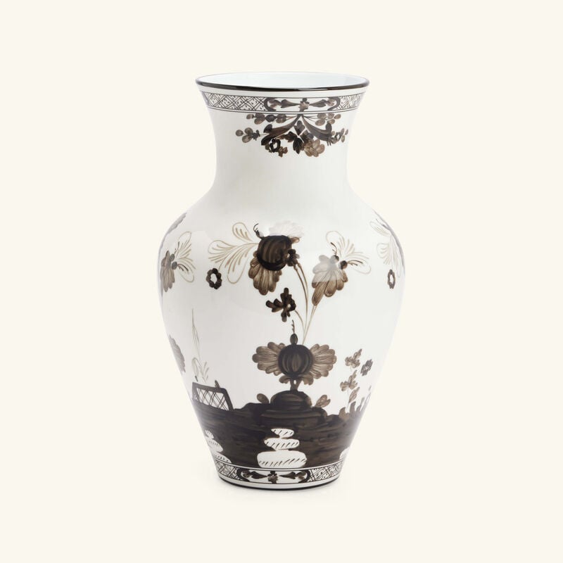 ginori 1735 oriente italiano vase medium grey