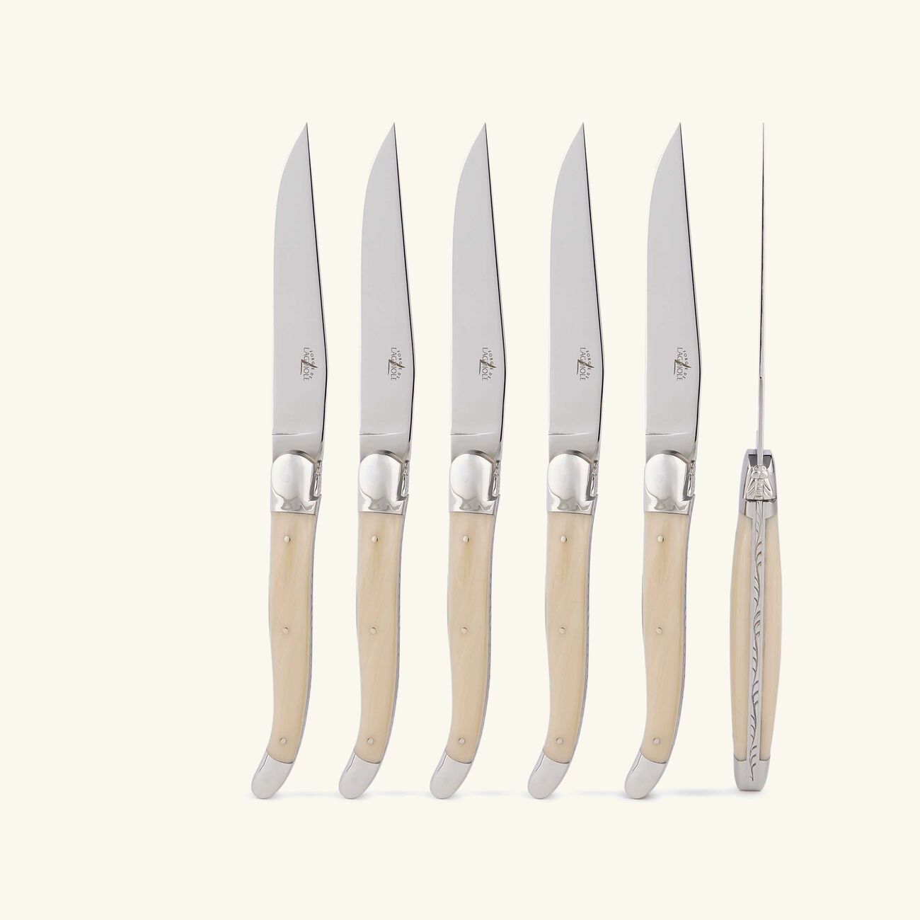 forge de laguiole acrylic handle table knife black set of 6