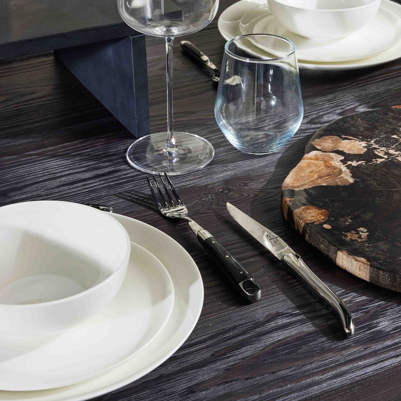 Philippe Starck Table Knife Silver Set of 6 forge de laguiole philippe starck table knife silver set of 6