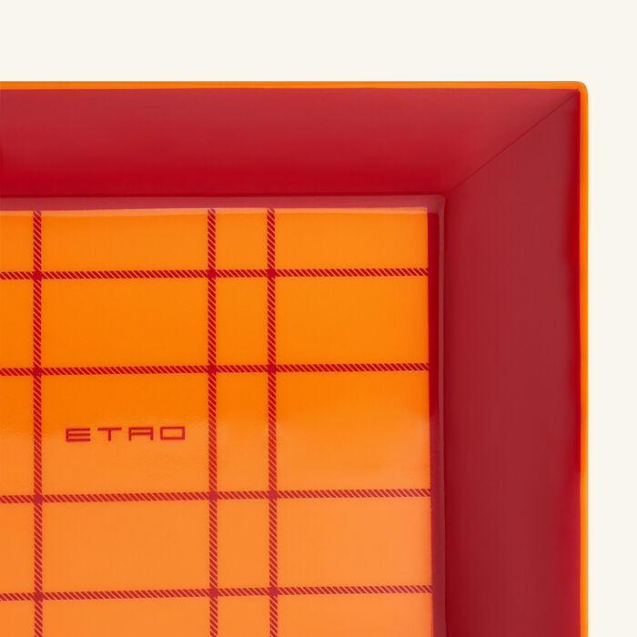 etro tartan trinket tray rectangular small red