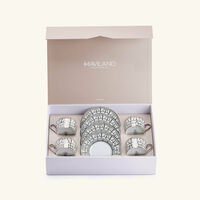 haviland tiara tea cup saucer silver set of 4