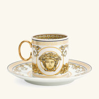 versace virtus gala coffee cup saucer gold set of 6