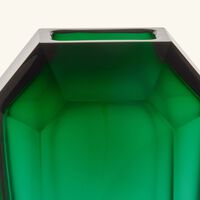 Octogone Vase Medium Green baccarat octogone vase medium green