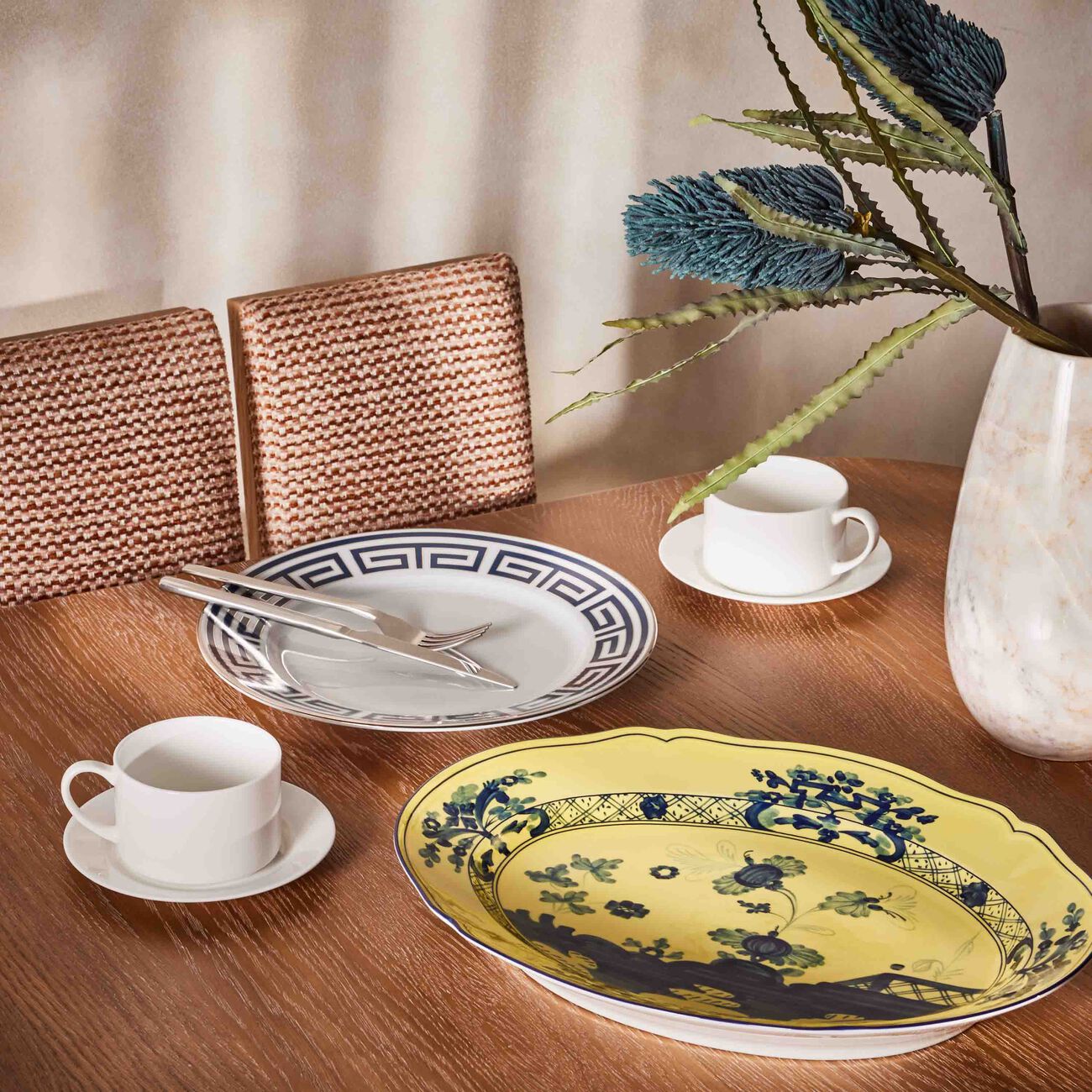 ginori 1735 oriente italiano citrino serving platter oval yellow 29cm