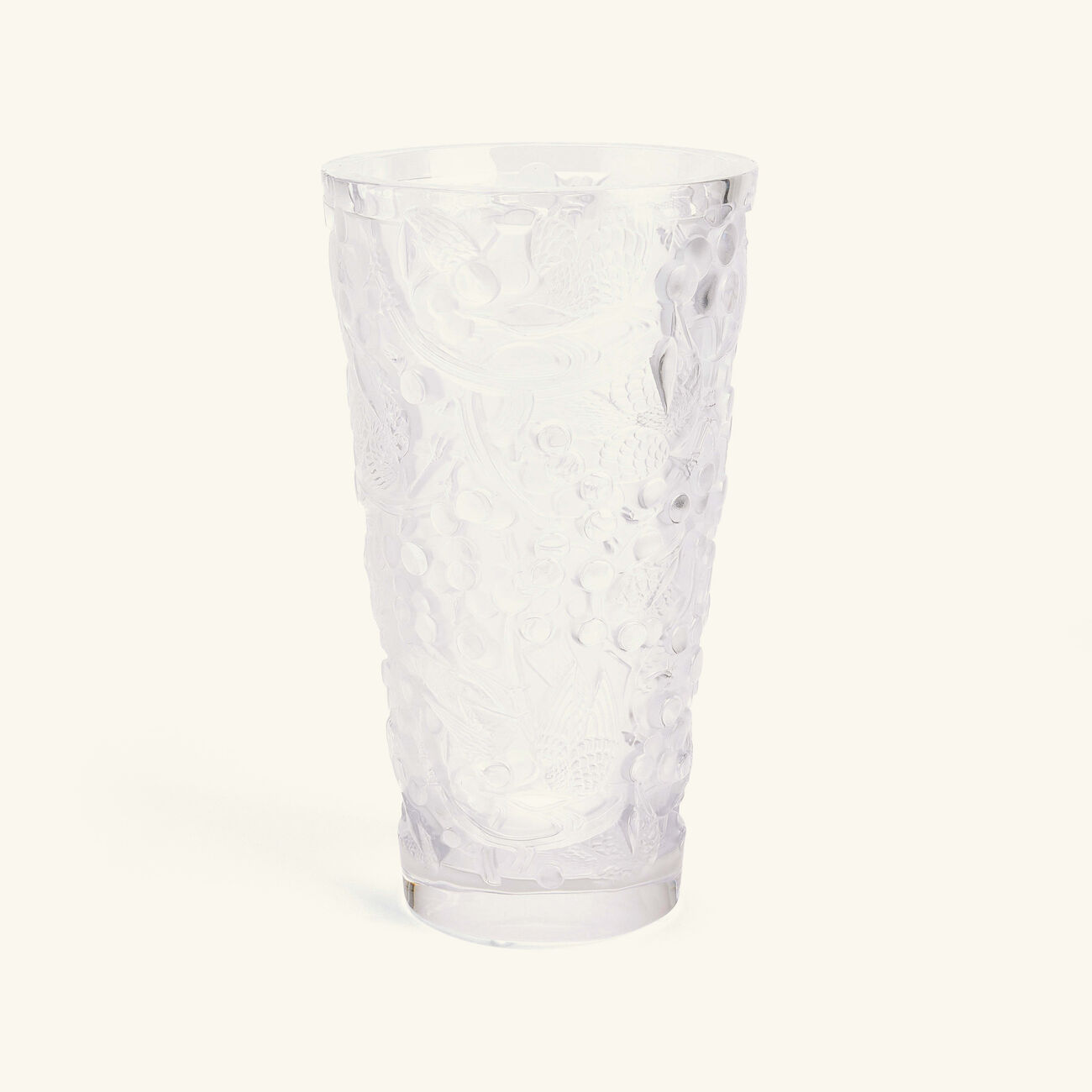 Merles et Raisins Vase Medium Clear lalique merles et raisins vase medium clear