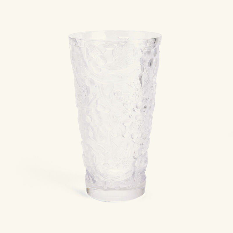 Merles et Raisins Vase Medium Clear lalique merles et raisins vase medium clear