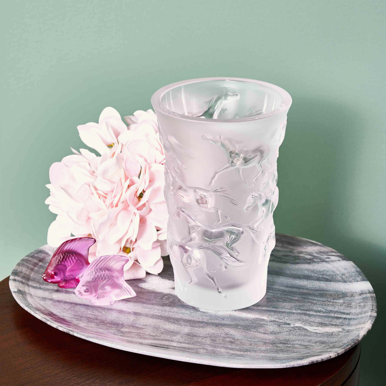 lalique mustang vase small clear