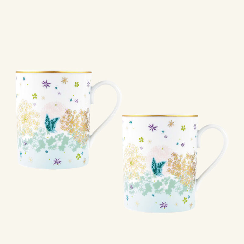 bernardaud feerie michael cailloux mug pink set of 2