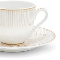 christofle malmaison imp riale coffee cup   saucer platinum set of 2