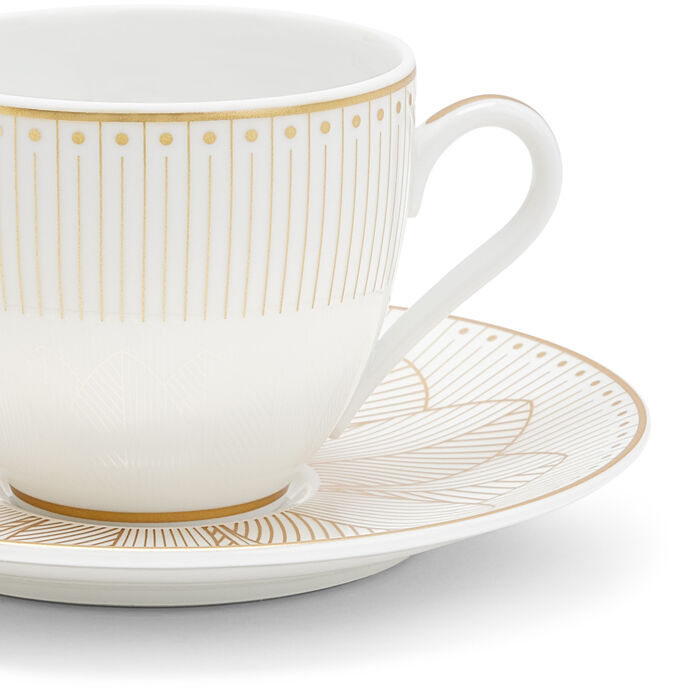 كريستوفل طقم مالميزون إمبيريال مؤلف من فنجانين للقهوة مع صحنيهما باللون البلاتيني
