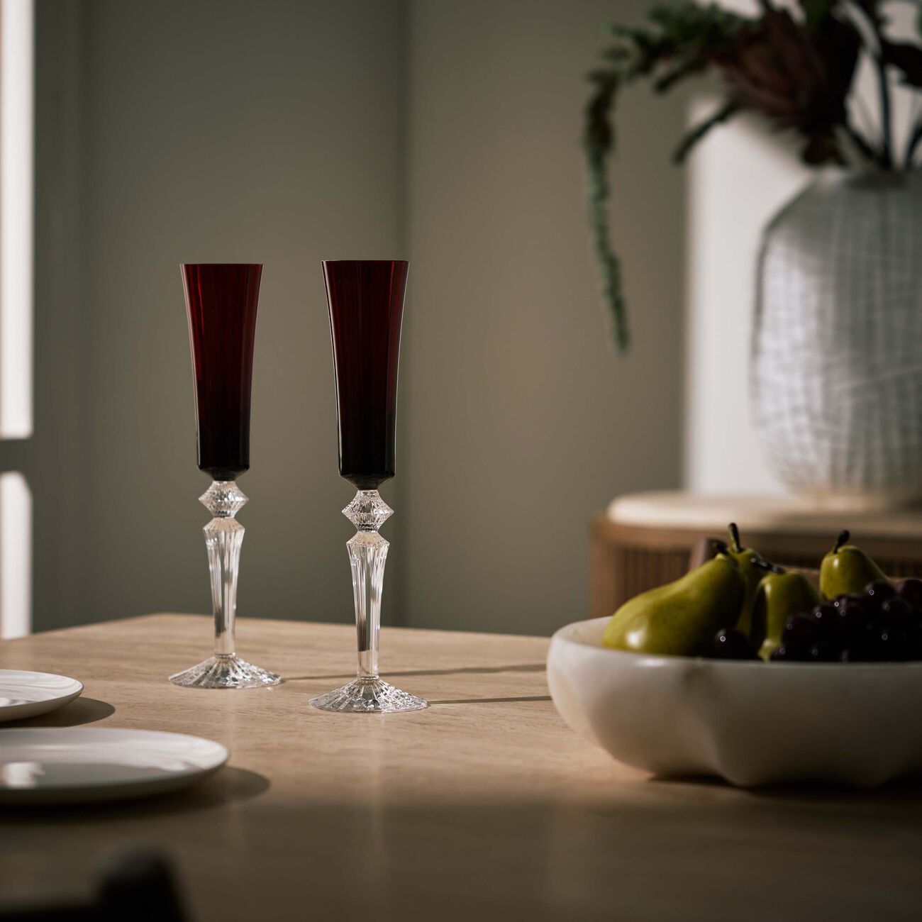 baccarat mille nuits flutissimo champagne glass red set of 2