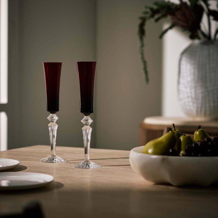 baccarat mille nuits flutissimo champagne glass red set of 2
