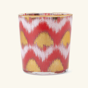 Ikat Red And Gold Glass Tumbler, medium