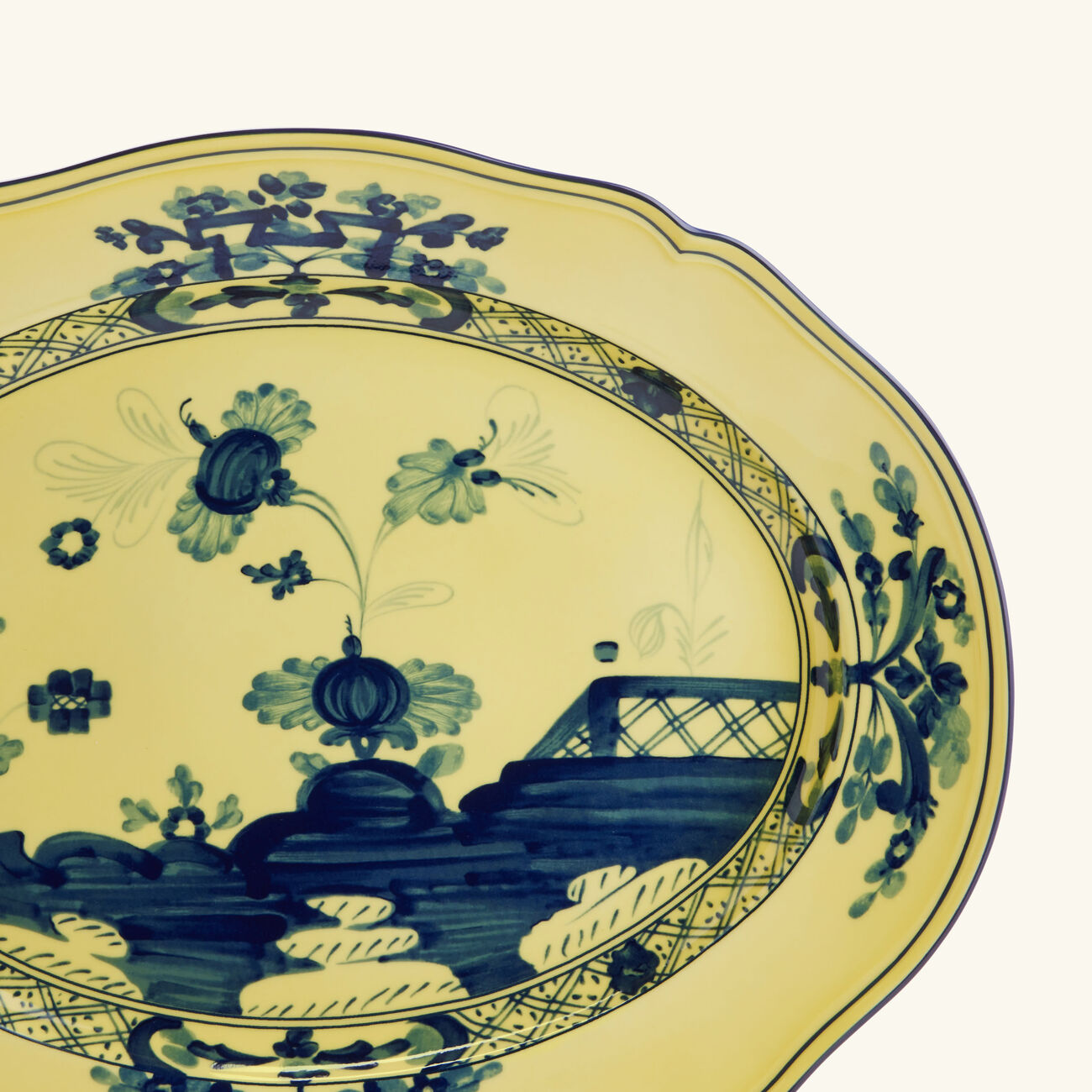 ginori 1735 oriente italiano citrino serving platter oval yellow 29cm