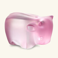 Niu Wang Wang OX Sculpture Small Pink lalique niu wang wang ox sculpture small pink
