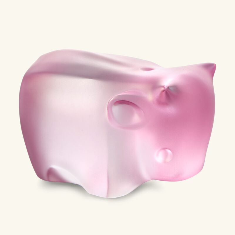 Niu Wang Wang OX Sculpture Small Pink lalique niu wang wang ox sculpture small pink