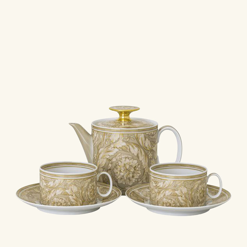 versace barocco beige tea set