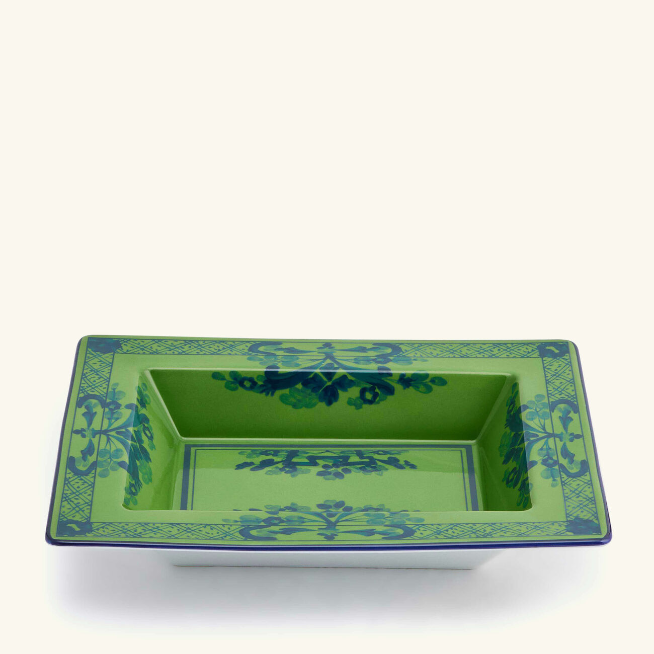 ginori 1735 oriente italiano malachite trinket tray square small green