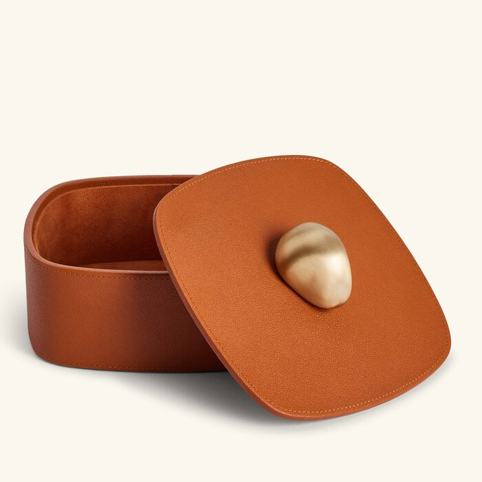 assouline pebble trinket box camel