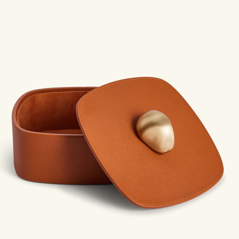 assouline pebble trinket box camel