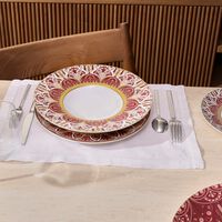 haviland reves du nil pourpre large rim soup plate red 27cm