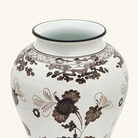 ginori 1735 oriente italiano vase medium grey with lid