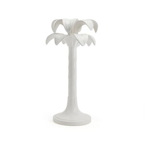 Palm Trees Candle Holder - White - Large, medium