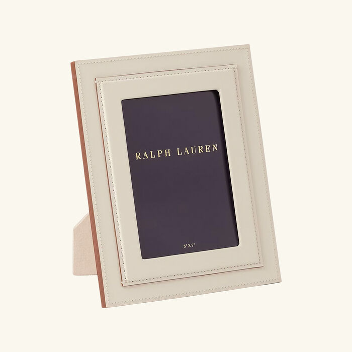 ralph lauren home brennan leather frame white 13x18cm