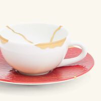 bernardaud kintsugi rouge espresso cups and saucers   set of 2