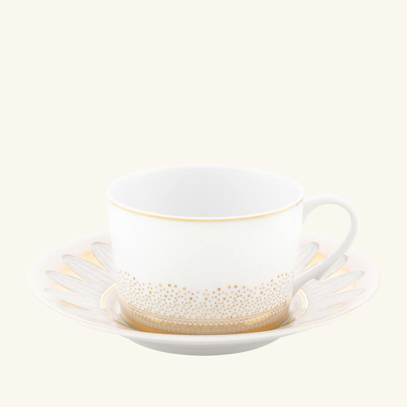 Or d'Abeille Tea Cups and Saucers White Set of 2 daum or d abeille tea cups and saucers white set of 2