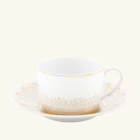 Or d'Abeille Tea Cups and Saucers White Set of 2 daum or d abeille tea cups and saucers white set of 2