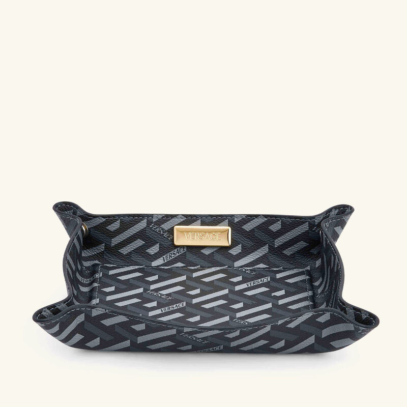 versace la greca signature trinket tray square small black
