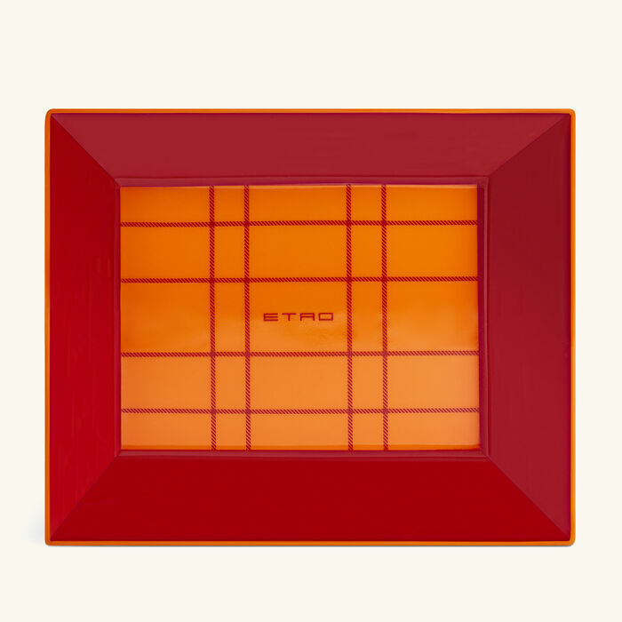 etro tartan trinket tray rectangular small red