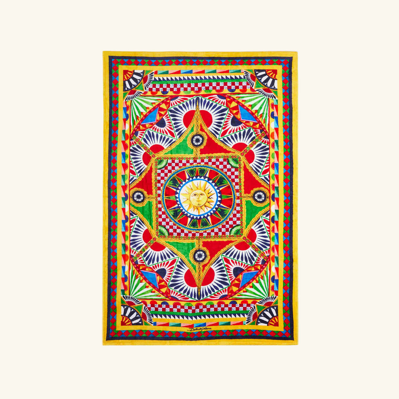 dolce gabbana casa carretto beach towel pattern
