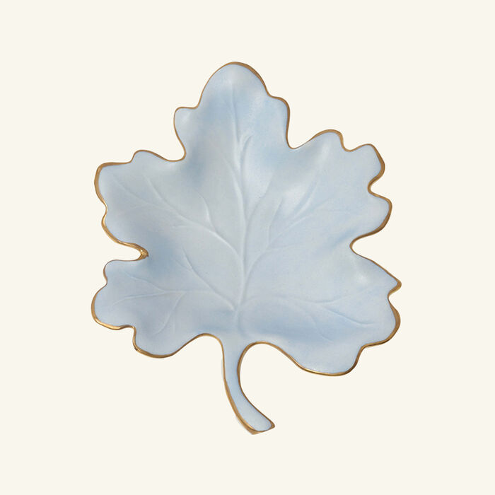 villari autumn fig leaf trinket tray small grey