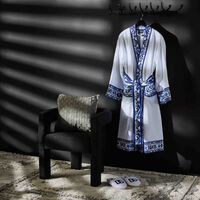 dolce gabbana casa blu mediterraneo cotton terry bath robe white