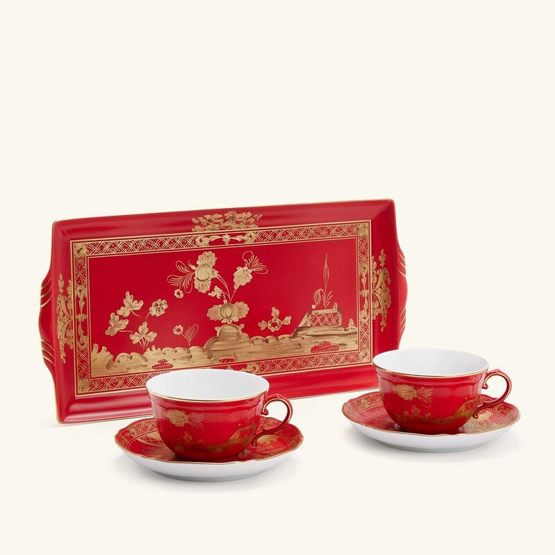 Oriente Italiano Serving Tray Rectangular Medium Red ginori 1735 oriente italiano serving tray rectangular medium red