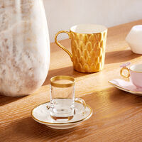 villari butterfly arabic tea cup saucer small white