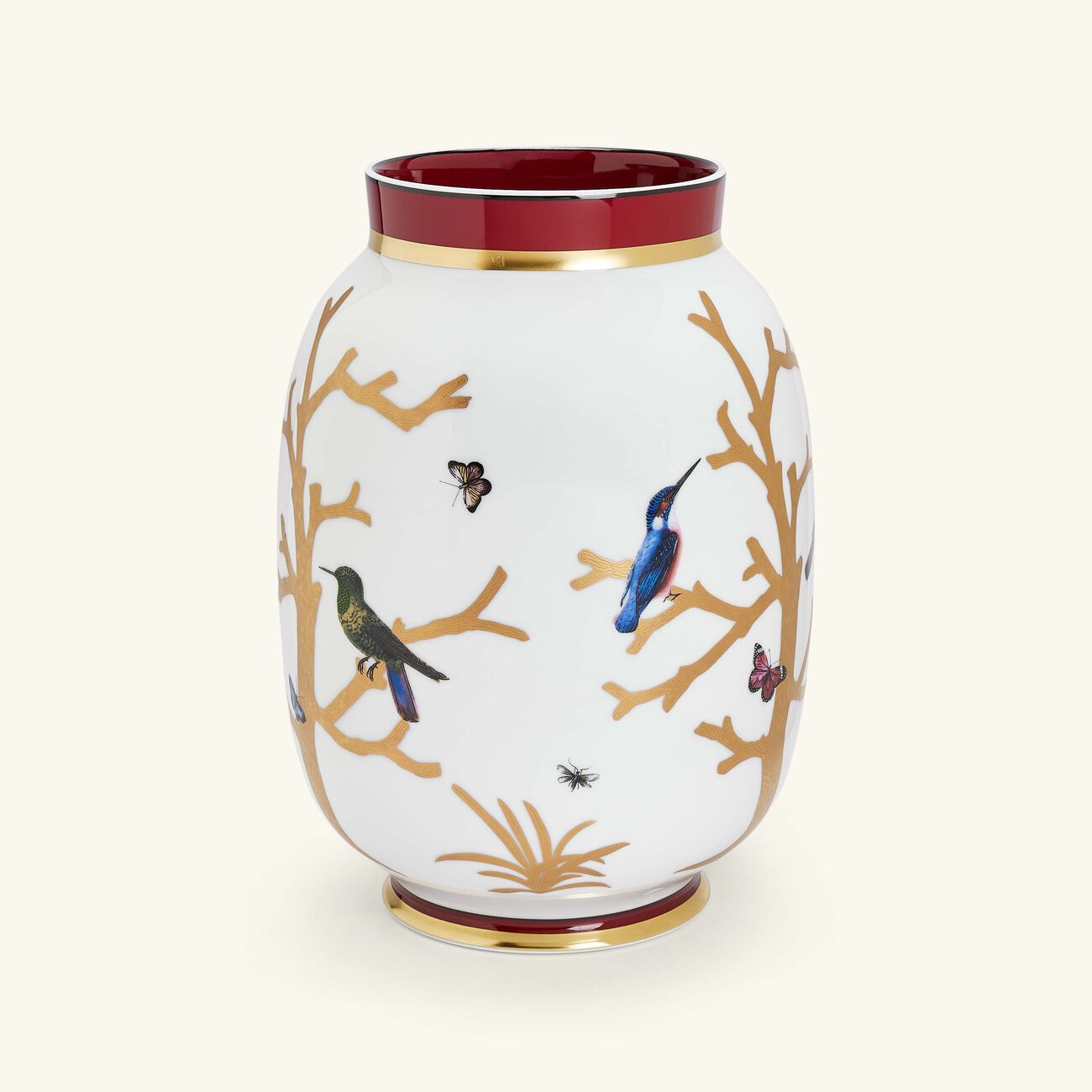 bernardaud aux oiseaux toscan vase medium gold