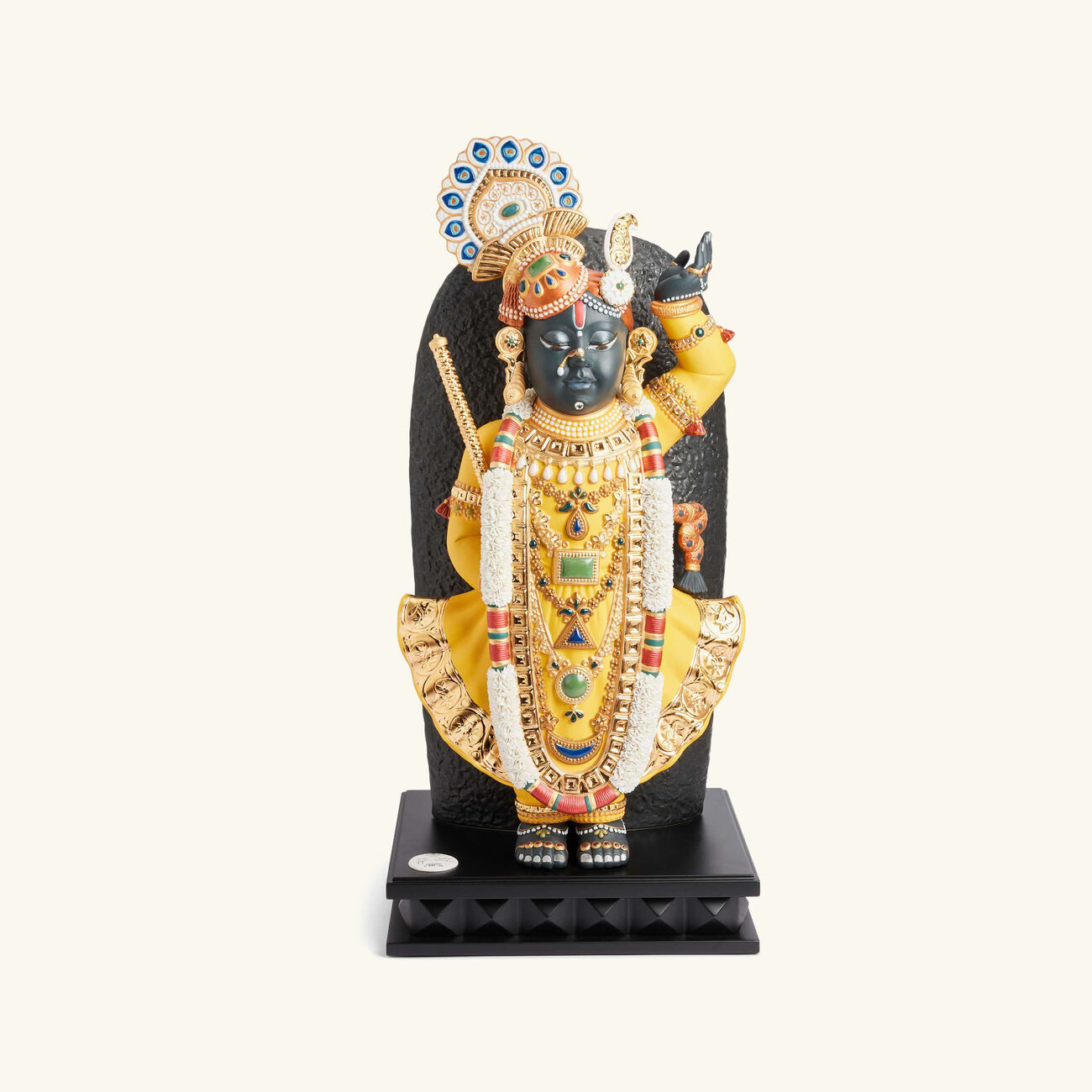 lladro lord shrinathji sculpture medium black limited edition