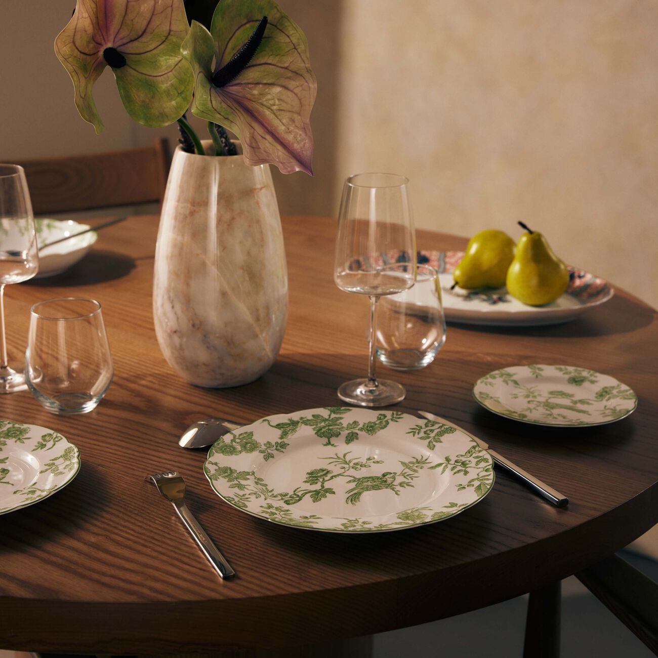 bernardaud albertine dinner plate round green 26cm